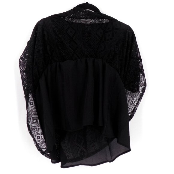 Torrid cotton lace tie front v-neck blouse size 00 black - Picture 3 of 5